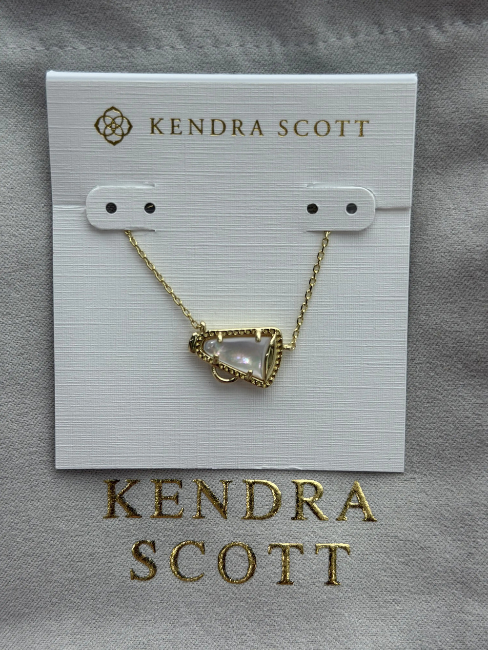 Kendra Scott White Cup-Shaped Pendant Necklace